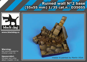 Black Dog D35055 Mur en ruine n°2 socle 1/35