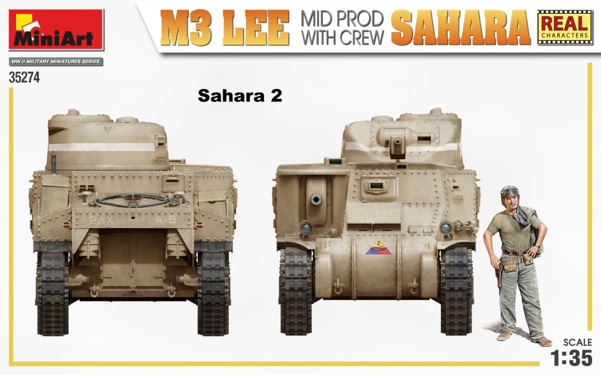 MiniArt 35274 M3 LEE MID FABRIQUÉ PAR SAHARA AVEC ÉQUIPAGE 1/35 – immagine 7