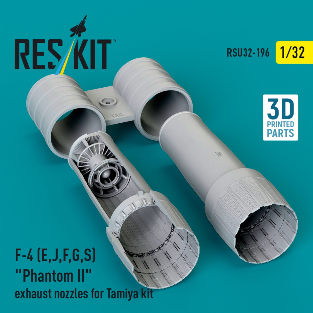 RESKIT RSU32-0196 F-4 (E, J, F, G, S) « Phantom II » tuyères d'échappement pour maquette Tamiya (impression 3D) 1/32