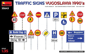 MiniArt 35643 PANNEAUX DE SIGNALISATION ROUTIÈRE. YOUGOSLAVIE, années 1990, échelle 1/35