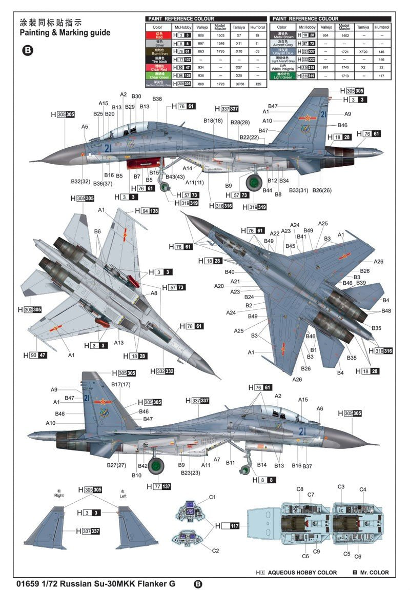 Trumpeter 01659 Su-30MKK Flanker G russe (1/72)  – immagine 16
