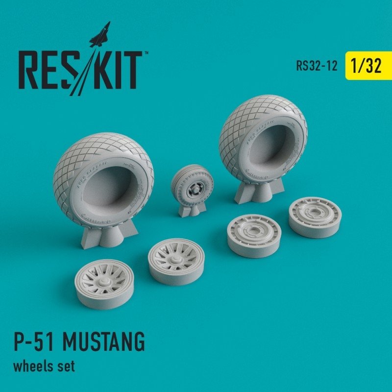 RESKIT RS32-0012 Jeu de roues P-51 MUSTANG 1/32