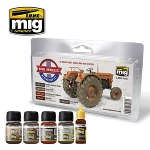 AMMO de Mig Jimenez 7145 KIT DE VIEILLISSEMENT POUR VÉHICULES CIVILS