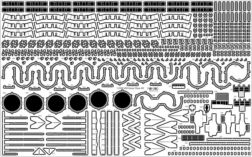 Pontos 35005F1 USS CV-14 Toconderoga 1944 Ensemble détaillé (1/350)  – image 14