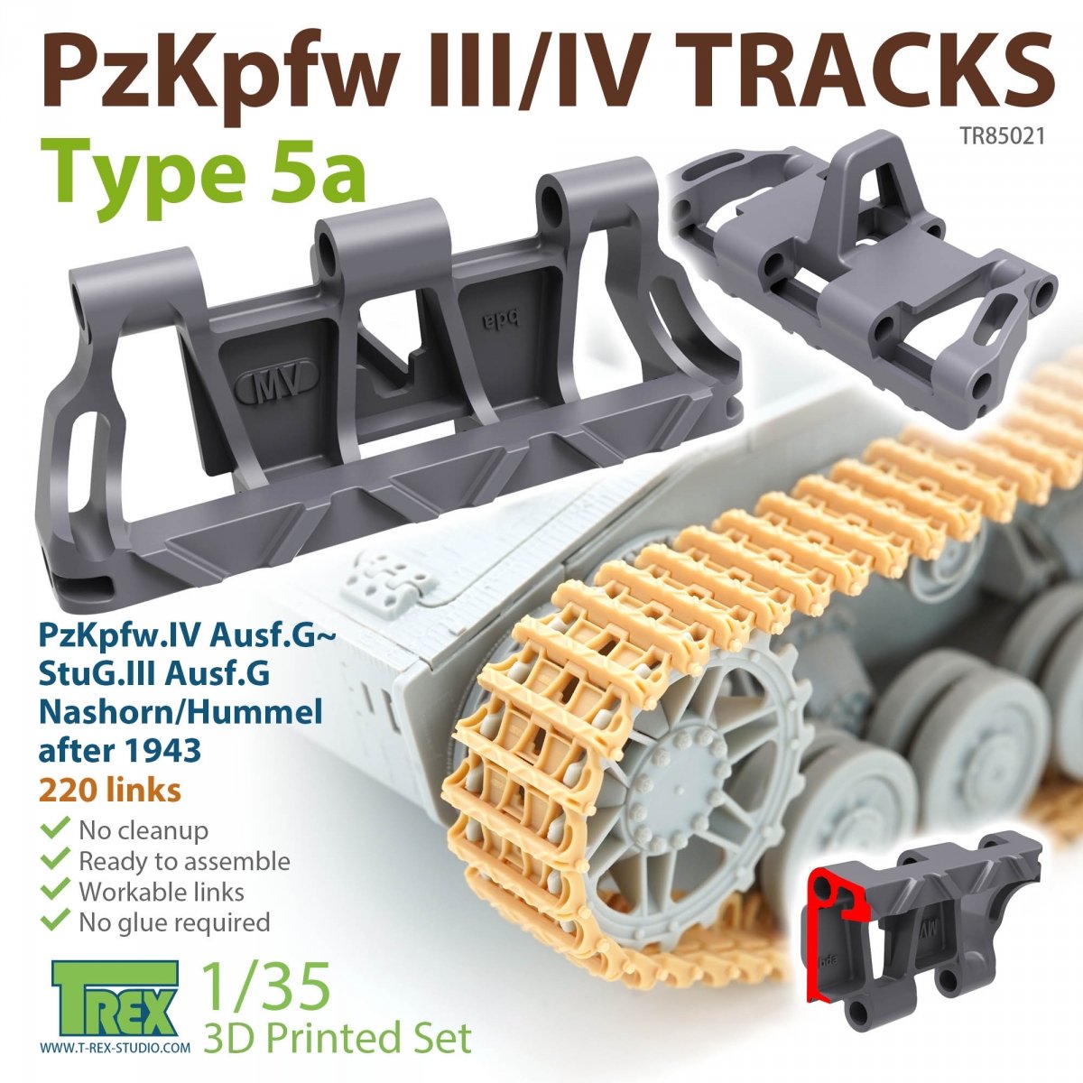 T-Rex Studio TR85021 PzKpfw.III/IV Pistes Type 5a 1/35