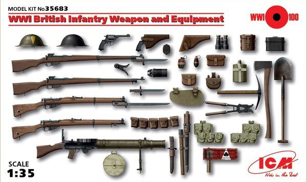 ICM 35683 Armes et équipements d'infanterie britannique de la Première Guerre mondiale (1/35)