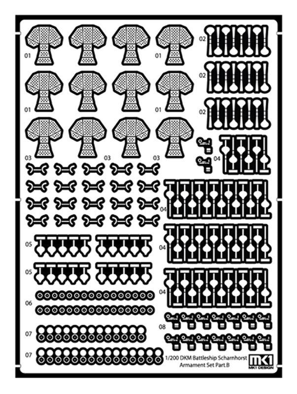 MK1 Design MS-20019 DKM Cuirassé SCHARNHORST PIÈCES D&amp;#39;ARMEMENT pour Trumpeter 1/200 – Bild 4