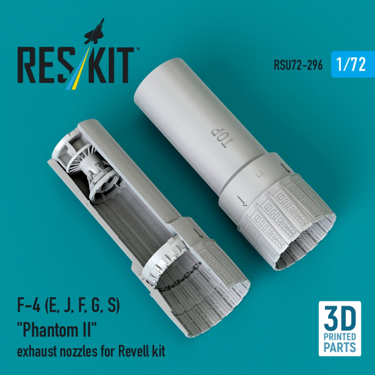 RESKIT RSU72-0296 F-4 (E, J, F, G, S) « Phantom II » tuyères d'échappement pour maquette Revell (impression 3D) 1/72