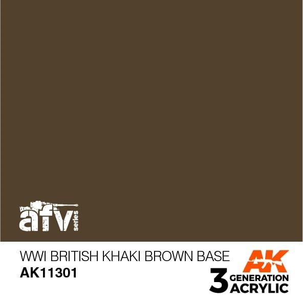 AK Interactive AK11301 Base kaki brun britannique de la Première Guerre mondiale 17 ml