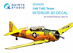 Intérieur imprimé en 3D et coloré sur papier décalcomanie Quinta Studio QD48228 T-6G (Italeri) 1/48