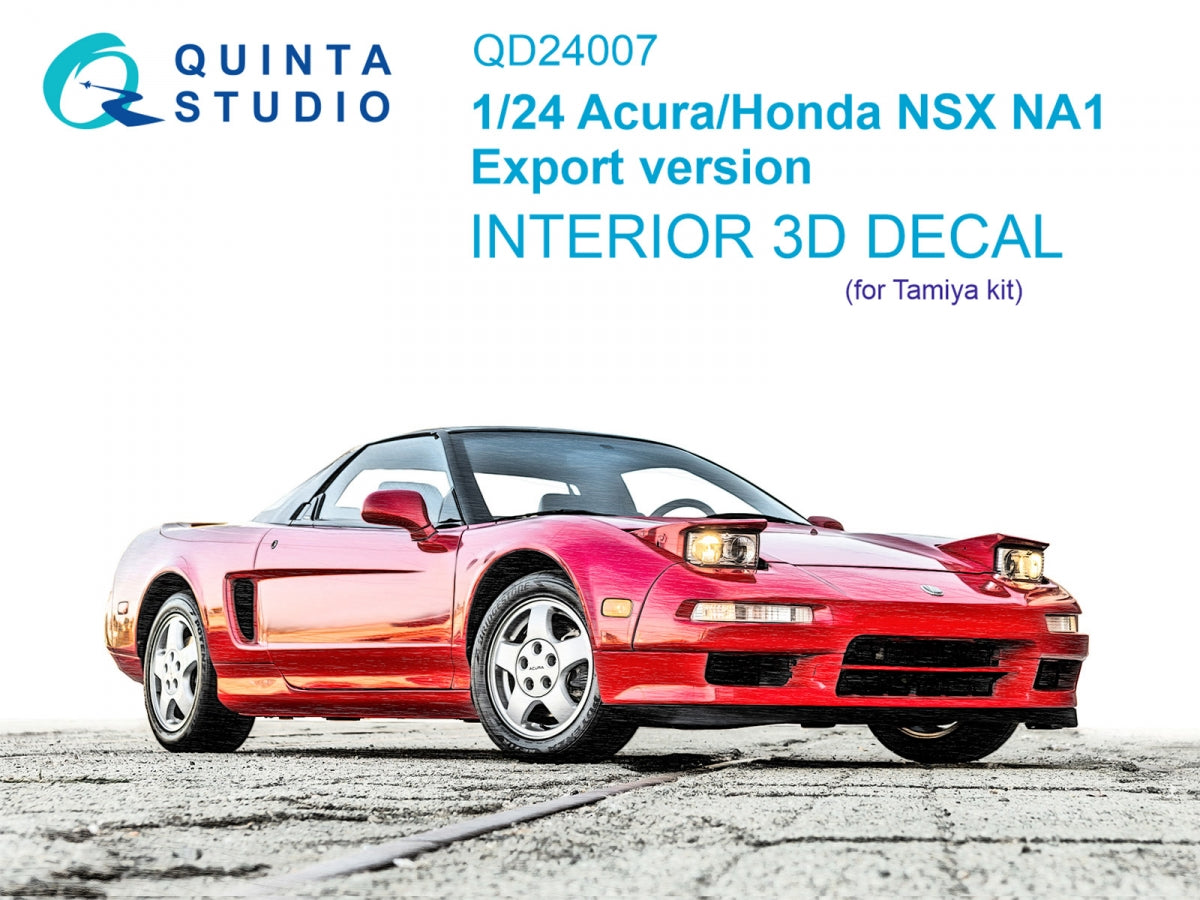 Intérieur imprimé en 3D et coloré sur papier décalcomanie (Tamiya) Quinta Studio QD24007 Acura-Honda NSX NA1 Version Export (Tamiya) 1/24
