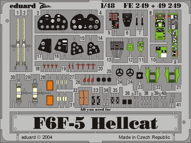 Maquette Eduard FE249 F6F-5 au 1/48 Hasegawa
