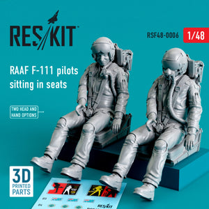 RESKIT RSF48-0006 PILOTES DE F-111 DE LA RAAF ASSIS SUR LEURS SIÈGES (2 PIÈCES) (IMPRIMÉ EN 3D) 1/48 – image 2