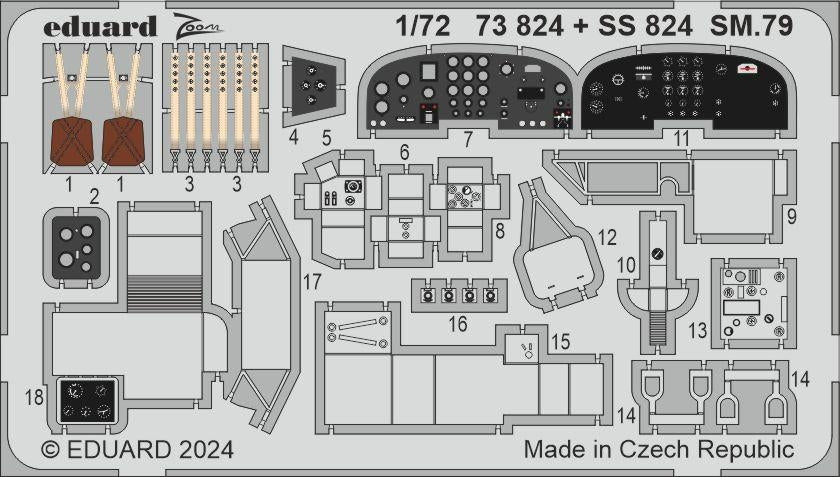 Intérieur Eduard 73824 SM.79 ITALERI 1/72