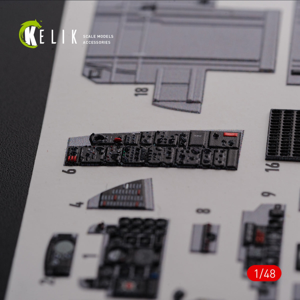 Décalcomanies 3D intérieures KELIK K48089 F-4J « Phantom II » pour maquette Academy au 1/48 – image 4