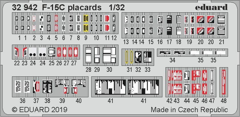 Plaques Eduard 32942 F-15C 1/32 TAMIYA