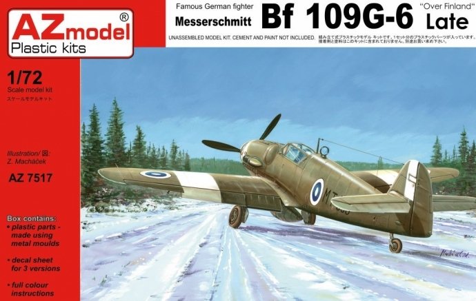 Maquette AZmodel AZ7517U Messerschmitt Bf 109G-6 SANS BOÎTE 1/72
