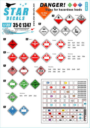 Star Decals 35-C1347 DANGER ! Panneaux de signalisation pour matières dangereuses 1/35