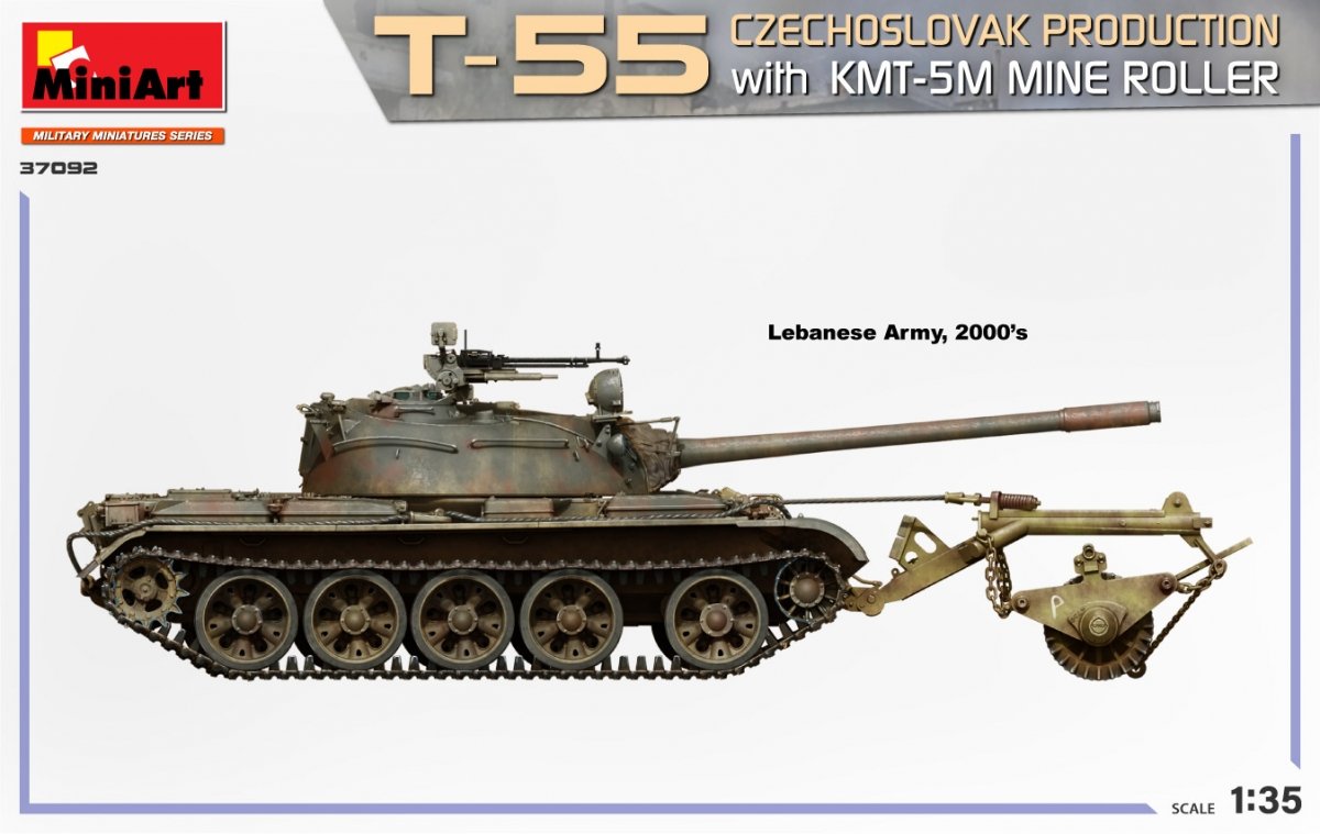 MiniArt 37092 T-55 PRODUCTION TCHÉCOSLOVAQUE avec rouleau de déminage KMT-5M 1/35 – image 4