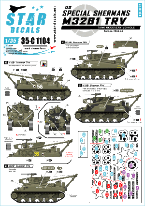 Star Decals 35-C1104 Shermans spéciaux américains - M32B1 TRV 1/35