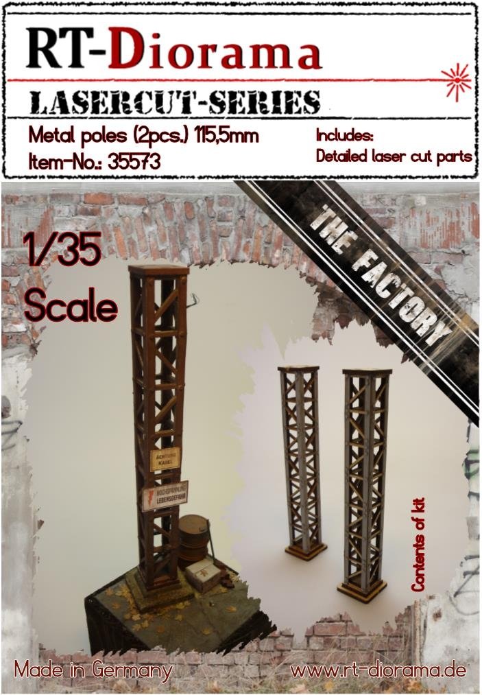 Poteaux métalliques RT-Diorama 35573 (2 pièces) 115,5 mm 1/35