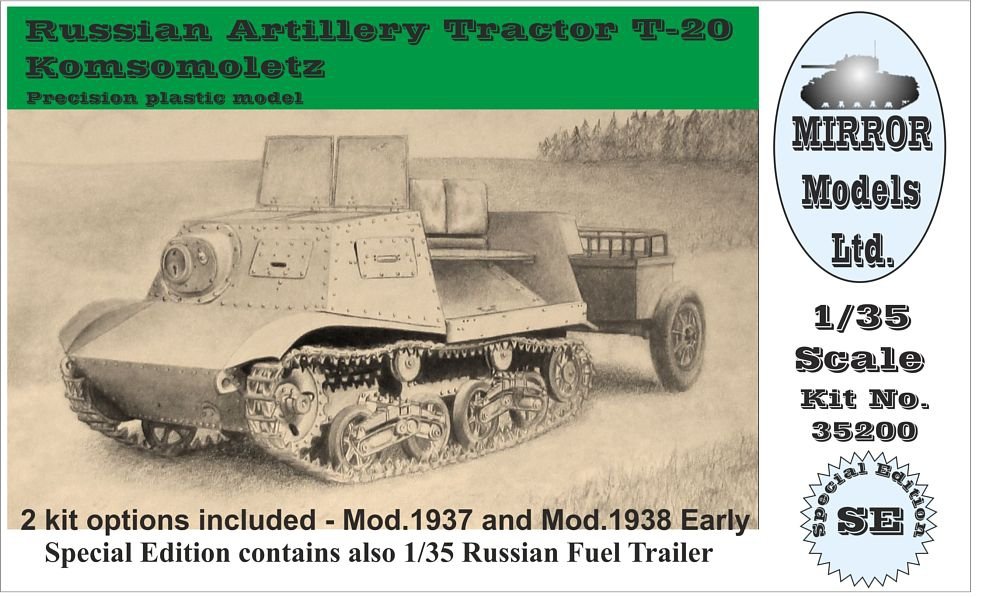 Mirror Models 35200 Tracteur d&amp;#39;artillerie russe T20 Early (1/35)