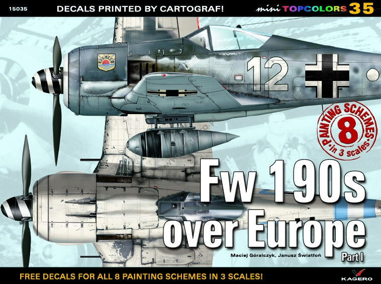 Kagero 15035 Fw 190s au-dessus de l&amp;#39;Europe, partie I (décalcomanies) EN/PL