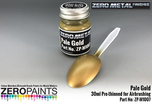 Peinture or pâle Zero Paints ZP-M1007 - Finitions métalliques Zero 30 ml