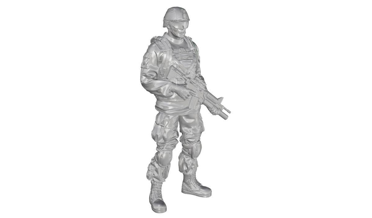 Commandant CMK F48333 (debout), escouade d'infanterie de l'armée américaine, 2e division, 1/48