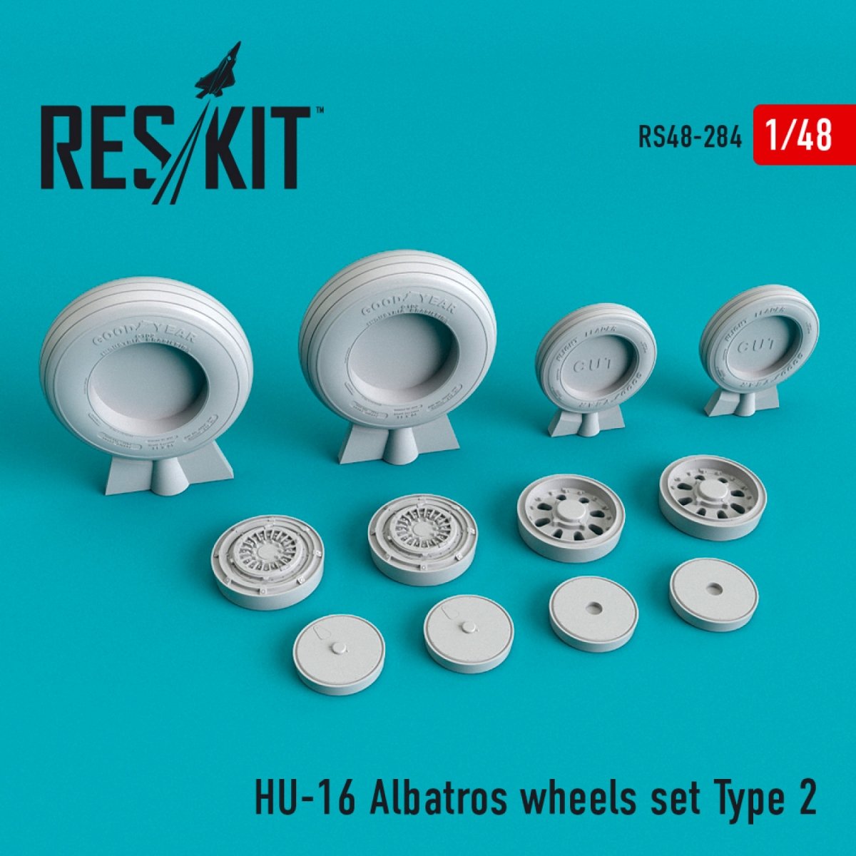 RESKIT RS48-0284 HU-16 « ALBATROS » JEU DE ROUES TYPE 2 1/48