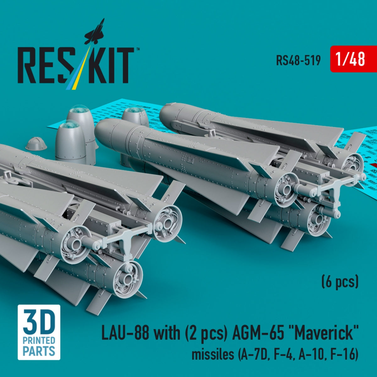 Missiles RESKIT RS48-0519 AGM-142 « Popeye 2/Have Lite » (2 pièces) (Impression 3D) 1/48 – image 3