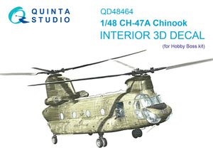 Intérieur coloré imprimé en 3D sur papier décalcomanie Quinta Studio QD48464 CH-47A (HobbyBoss) 1/48