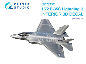 Intérieur imprimé en 3D et coloré sur papier décalcomanie Quinta Studio QD72192 F-35C Lighting II (Italeri) 1/72