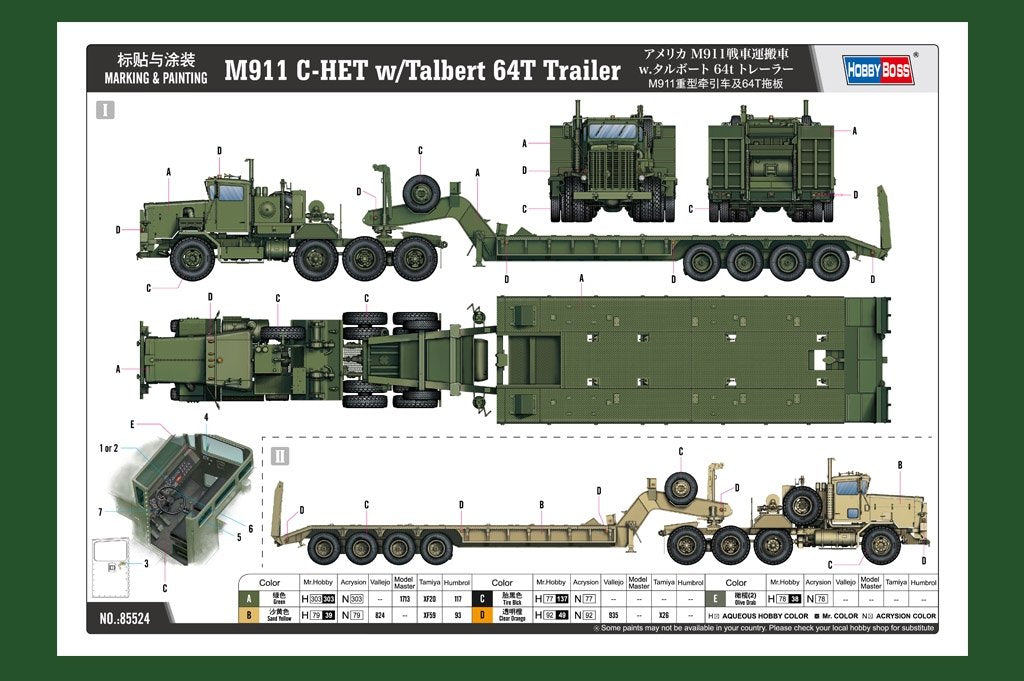 Hobby Boss 85524 M911 C-HET avec remorque Talbert 64T ​​1/35 – immagine 5