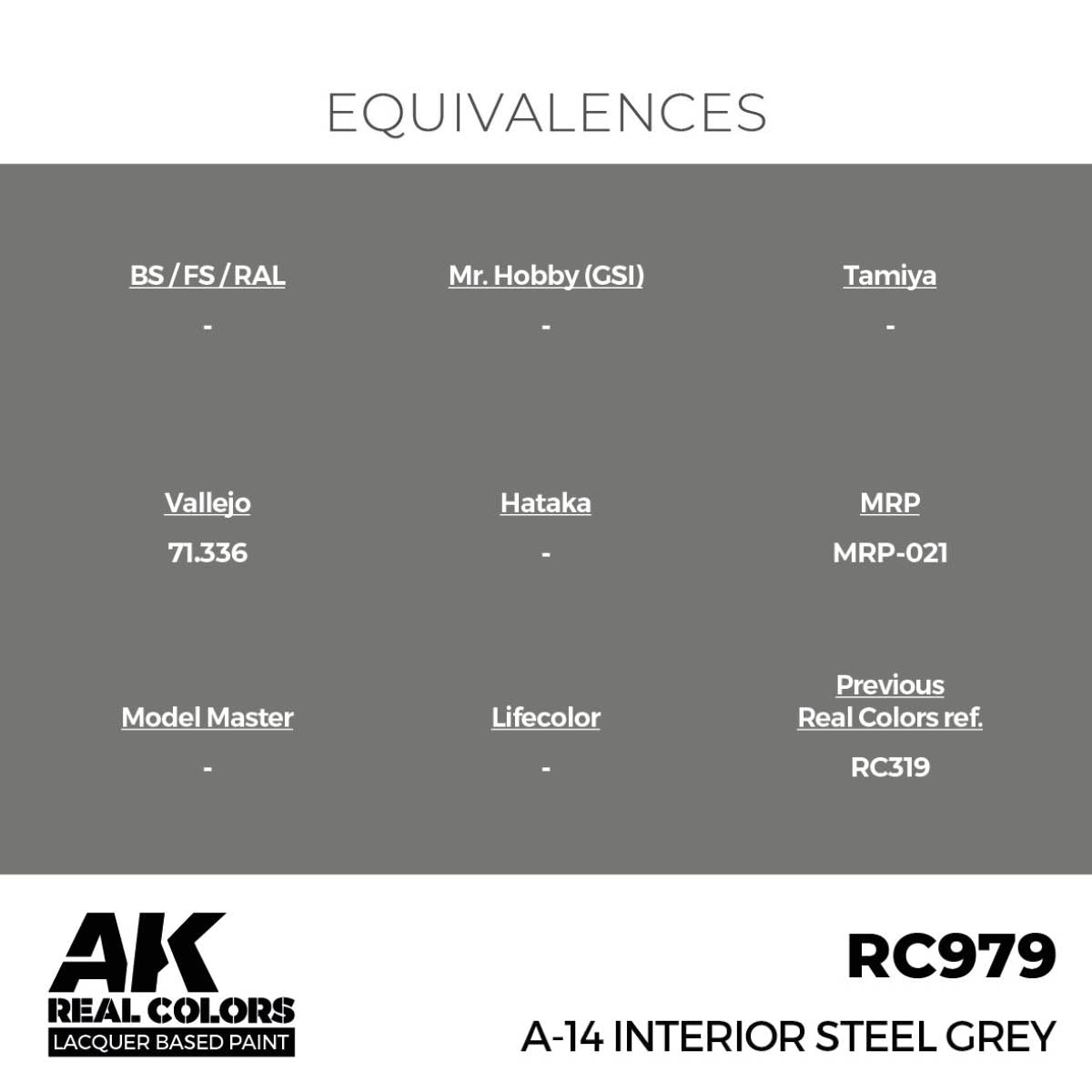 AK Interactive RC979 A-14 Intérieur Gris Acier 17 ml – imagen 3