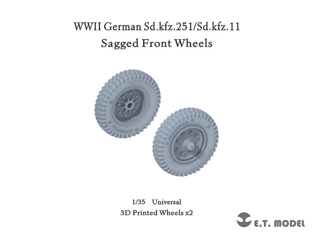 ET modèle P35-130 WWII allemand Sd.kfz.251/Sd.kfz.11 roues avant affaissées 1/35