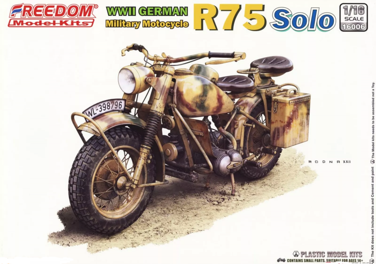 Freedom 16006 Moto BMW R75 allemande de la Seconde Guerre mondiale Solo 1/16
