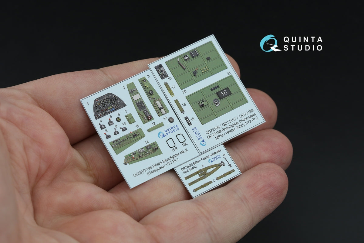 Intérieur coloré imprimé en 3D sur papier décalcomanie Quinta Studio QD72198 Bristol Beaufighter Mk.X (Hasegawa) 1/72 – image 3