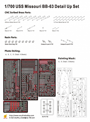 Kit de détail Very Fire VF700009 USS Missouri BB-63 pour maquette VeryFire au 1/700 – Bild 10