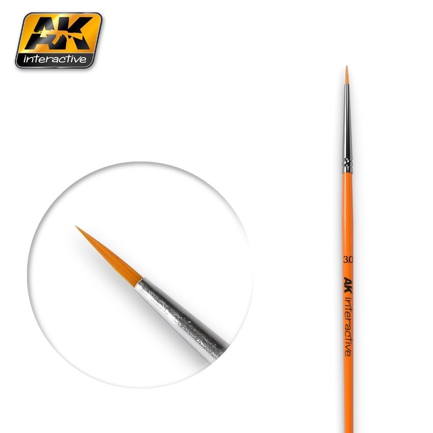 Brosse ronde AK Interactive AK601 3/0 synthétique