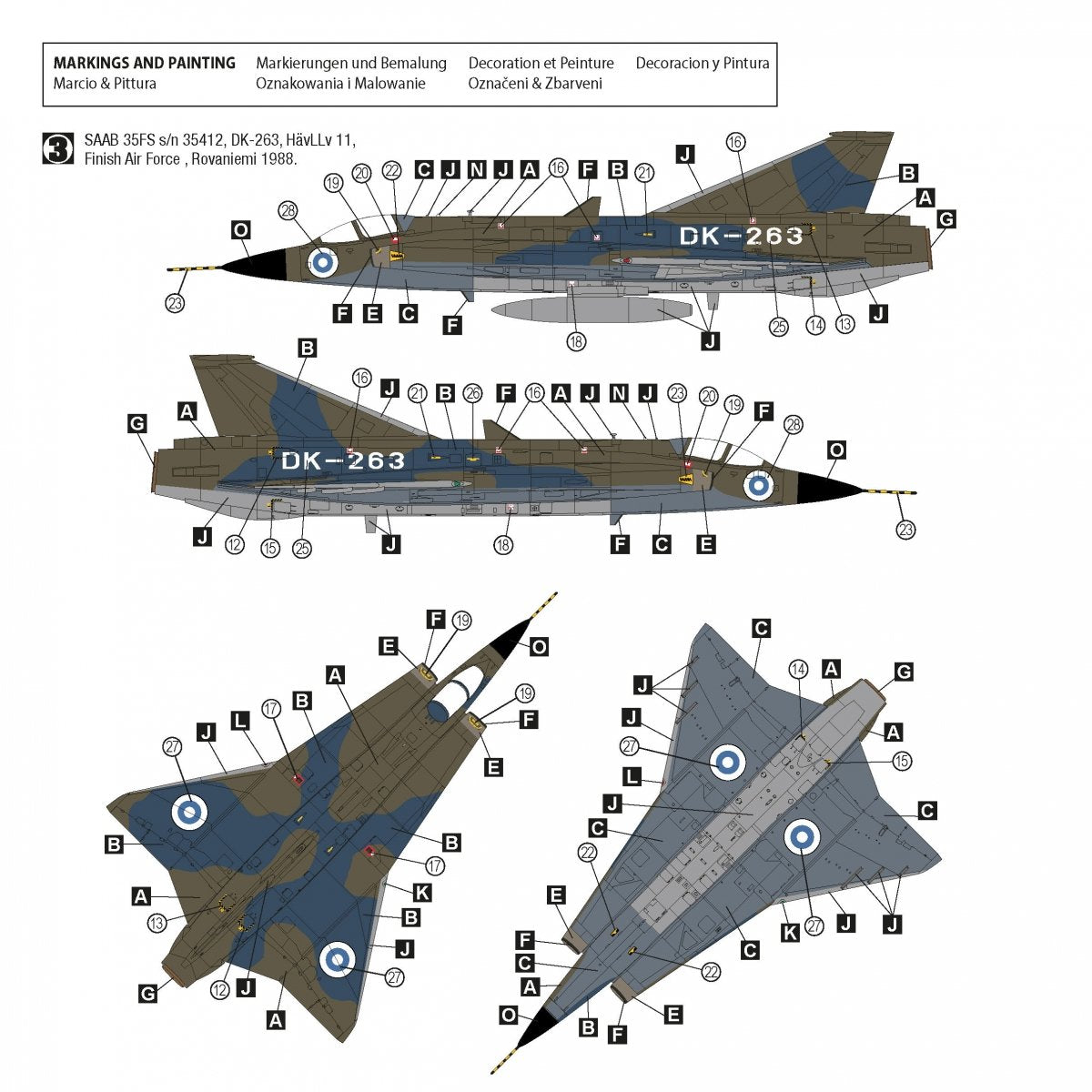 Hobby 2000 72056 Saab 35ÖE/35FS Draken (HASEGAWA + CARTOGRAF + MASQUES) 1/72 – imagen 3