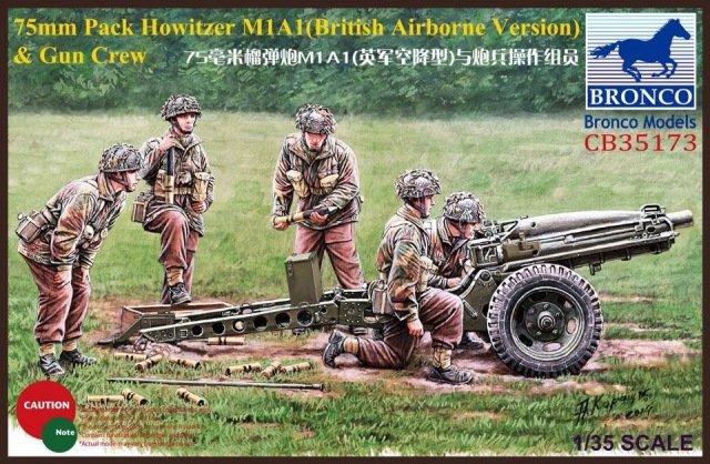 Bronco CB35173 Obusier de poche 75 mm M1A1 (version aéroportée britannique) Équipe de canonnier (1/35)