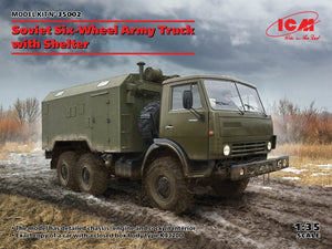 Camion militaire soviétique à six roues avec abri ICM 35002, échelle 1/35