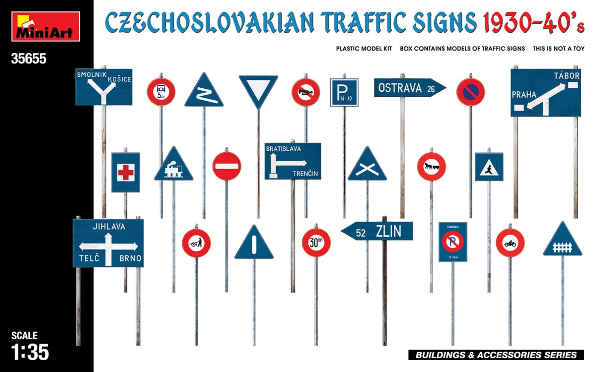 Miniart 35655 CZECHOSLOVAKIAN TRAFFIC SIGNS 1930-40's 1/35