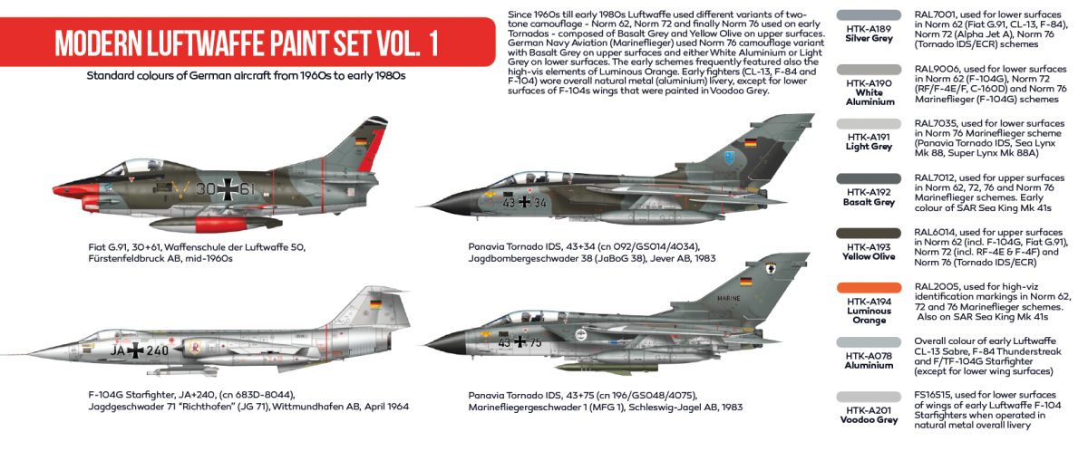 Hataka HTK-AS48 Modern Luftwaffe paint set vol. 1 (8x17ml) – zdjęcie 2