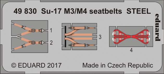 Ceintures de sécurité Eduard 49830 Su-17 M3/M4 STEEL KITTY HAWK 1/48