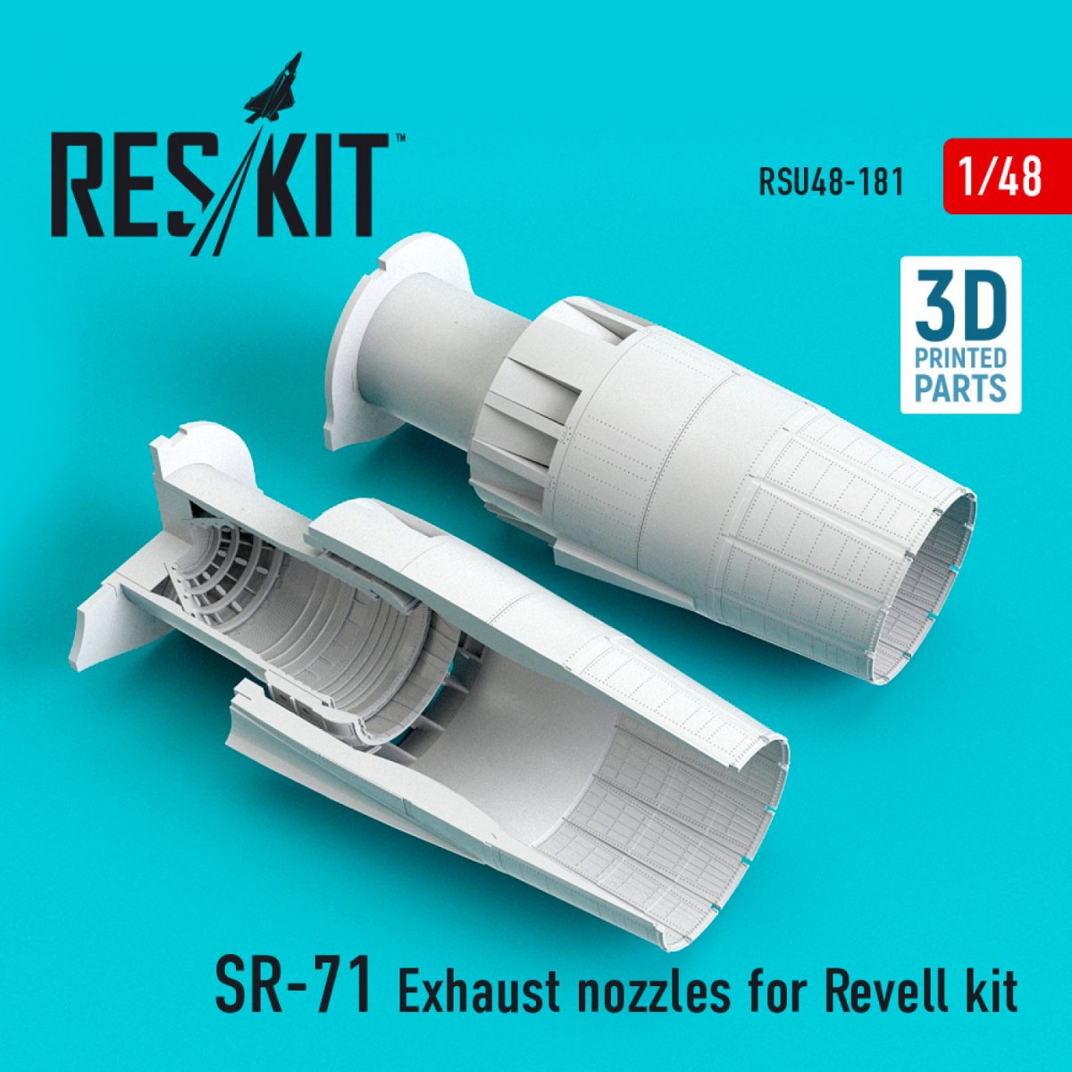 TUYAUX D&amp;#39;ÉCHAPPEMENT RESKIT RSU48-0181 SR-71 « BLACKBIRD » POUR MAQUETTE REVELL 1/48