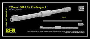 Maquette Rye Field 2099, canon L30A1 de 120 mm pour Challenger II (RFM Tamiya) au 1/35