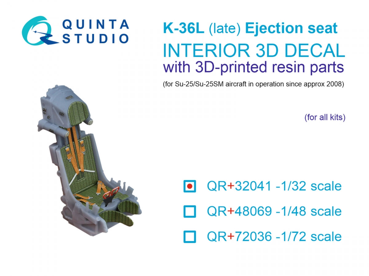 Quinta Studio QR+32041 Siège éjectable K-36L (version tardive) (pour avions Su-25/Su-25SM depuis 2008) (Tous les kits) 1/32