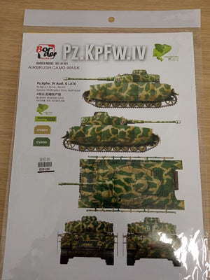 Masques de fin de production Border Model BD0106 Pz. Kpfw IV Ausf. G au 1/35